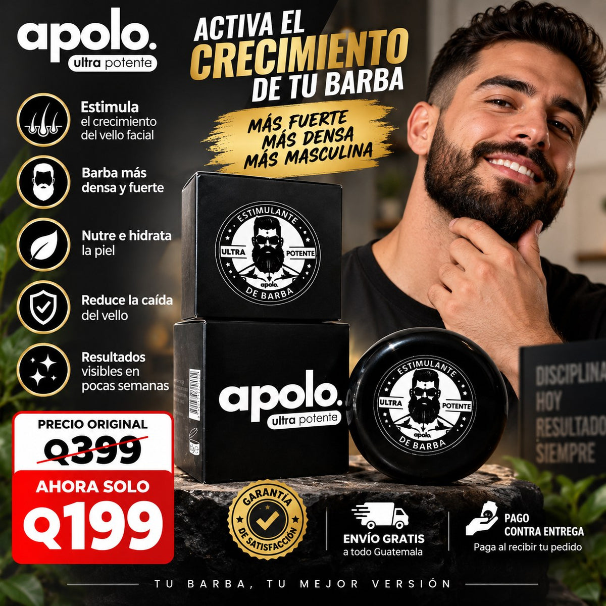 Apolo Ultra Potente estimulante de barba